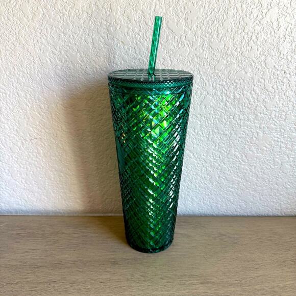 Starbucks Spring 2022 Emerald Green Jeweled Venti Tumbler - Picture 1 of 3